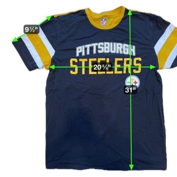 NFL Pittsburgh Steelers Black Gold Stripe Cotton Tee Shirt 2XL G-III Apparel - Picture 9 of 9